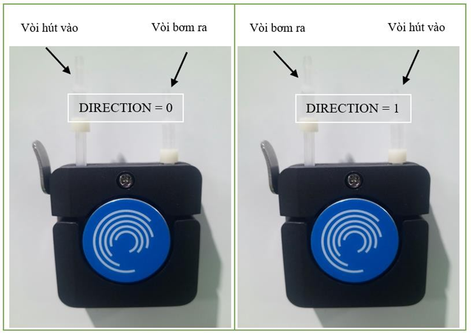 Hiệu chỉnh chiều của bộ bơm máy phân phối dung dịch môi trường